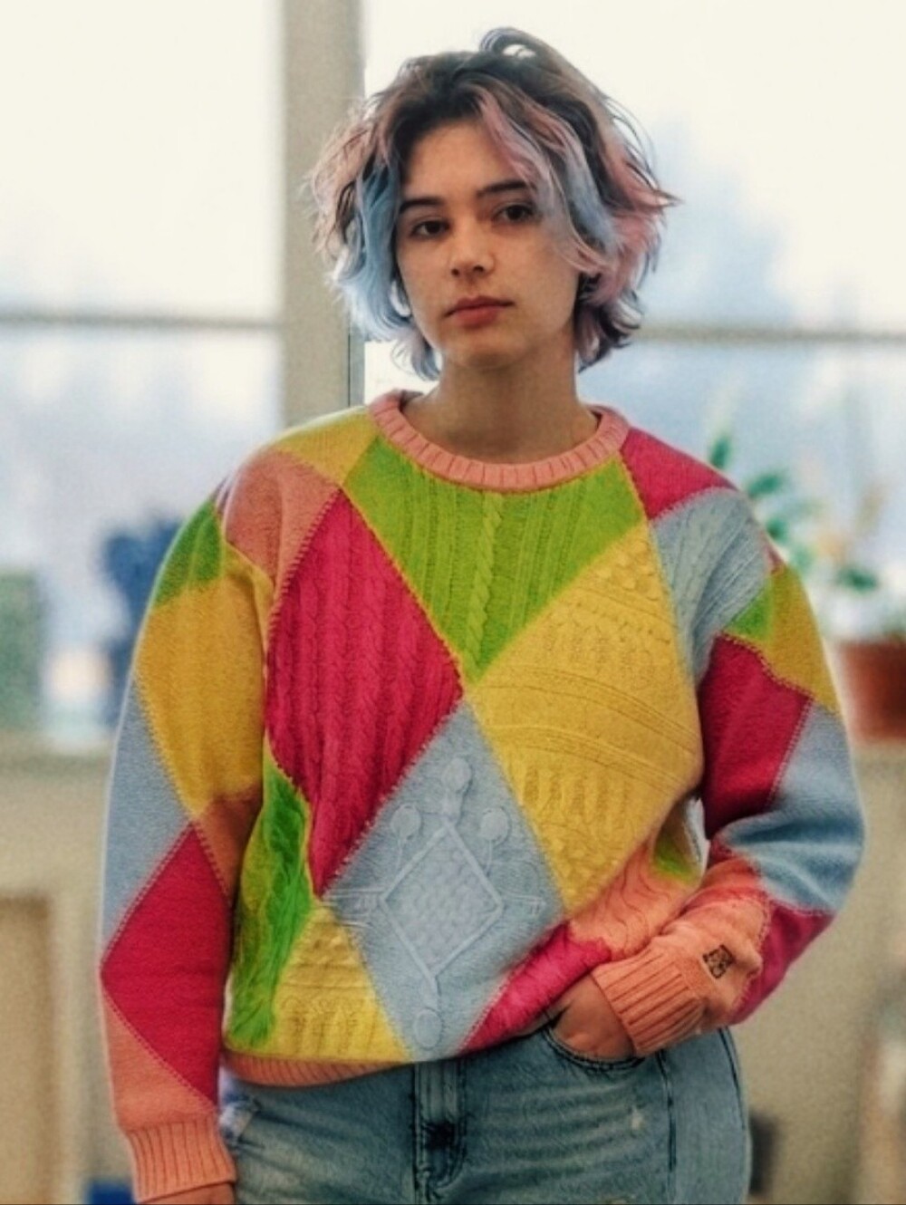 Teddy Fresh Multicolor Argyle Sweater 2XL